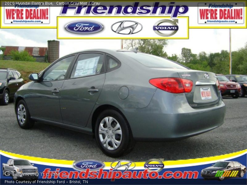 Carbon Gray Mist / Gray 2010 Hyundai Elantra Blue