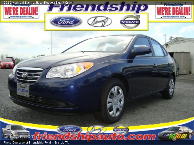 Regatta Blue / Gray 2010 Hyundai Elantra Blue