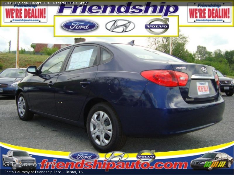 Regatta Blue / Gray 2010 Hyundai Elantra Blue