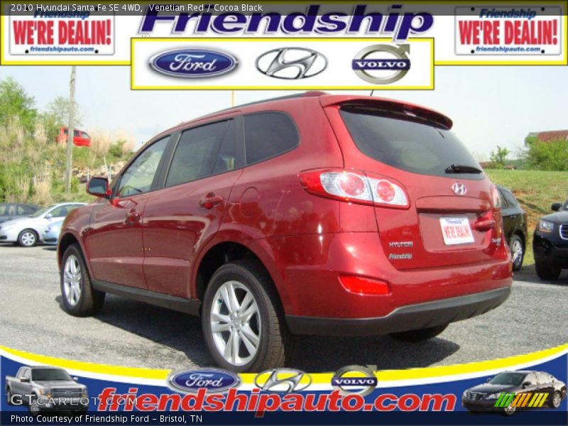 Venetian Red / Cocoa Black 2010 Hyundai Santa Fe SE 4WD