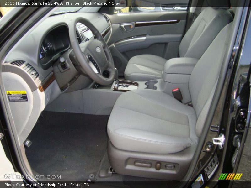 Phantom Black Metallic / Gray 2010 Hyundai Santa Fe SE 4WD