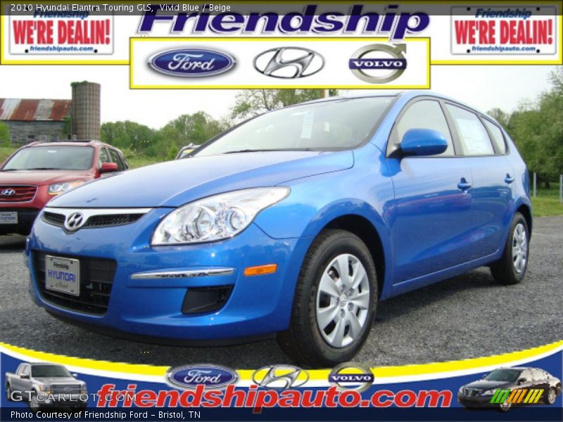 Vivid Blue / Beige 2010 Hyundai Elantra Touring GLS