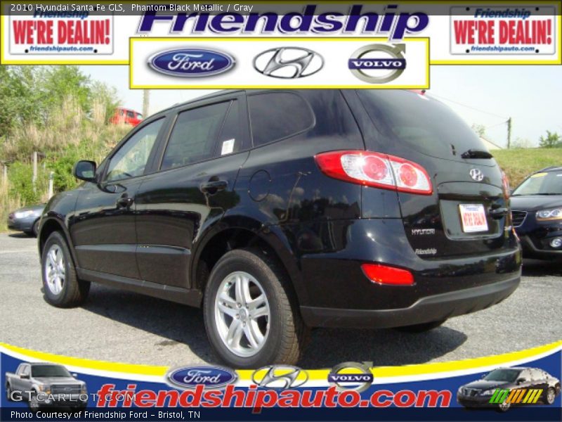 Phantom Black Metallic / Gray 2010 Hyundai Santa Fe GLS