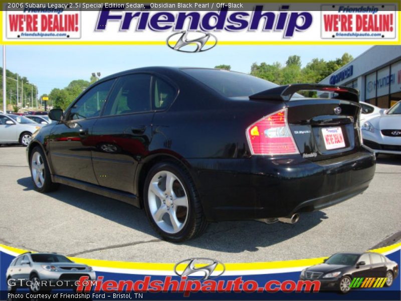 Obsidian Black Pearl / Off-Black 2006 Subaru Legacy 2.5i Special Edition Sedan