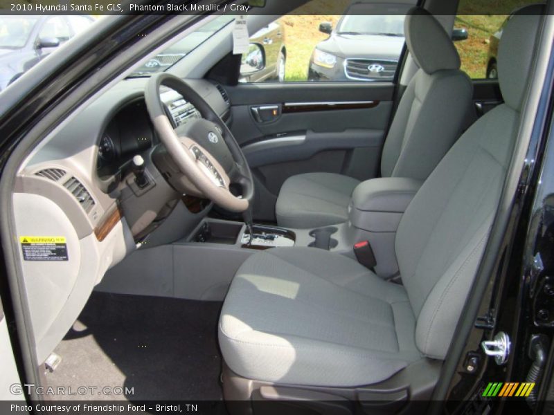 Phantom Black Metallic / Gray 2010 Hyundai Santa Fe GLS