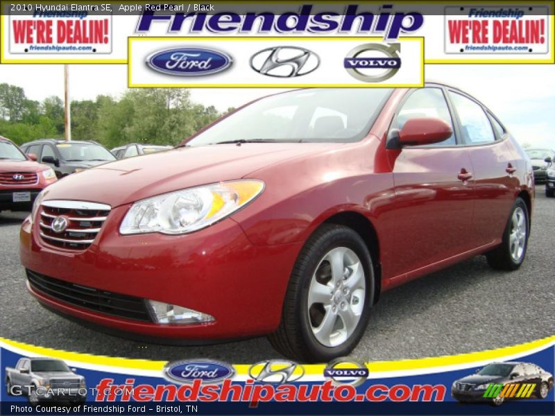 Apple Red Pearl / Black 2010 Hyundai Elantra SE
