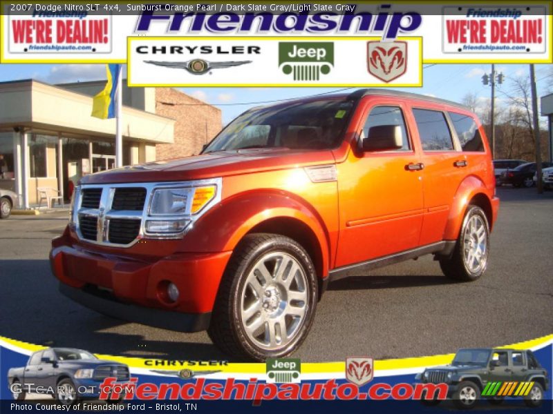 Sunburst Orange Pearl / Dark Slate Gray/Light Slate Gray 2007 Dodge Nitro SLT 4x4