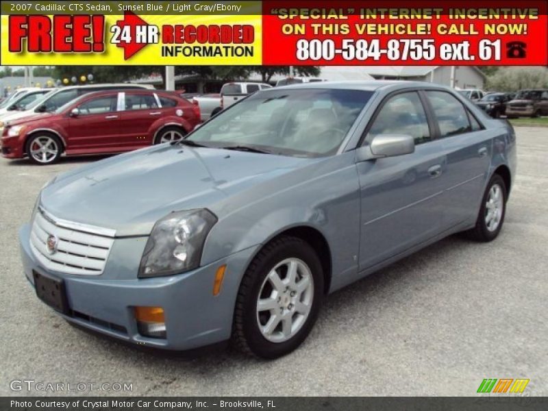 Sunset Blue / Light Gray/Ebony 2007 Cadillac CTS Sedan