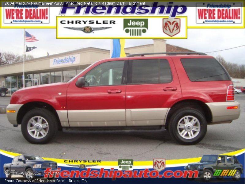 Vivid Red Metallic / Medium Dark Parchment 2004 Mercury Mountaineer AWD