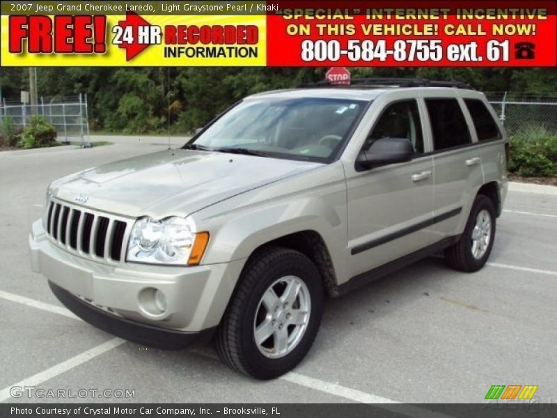 Light Graystone Pearl / Khaki 2007 Jeep Grand Cherokee Laredo