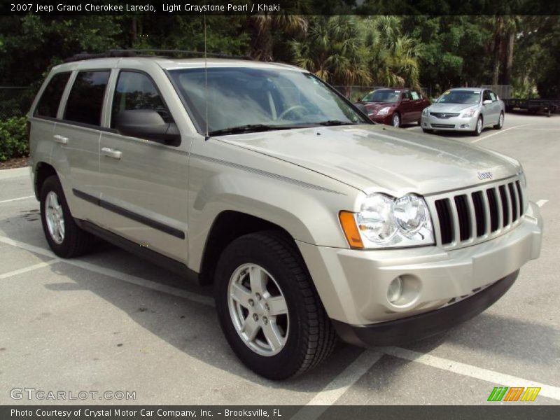 Light Graystone Pearl / Khaki 2007 Jeep Grand Cherokee Laredo