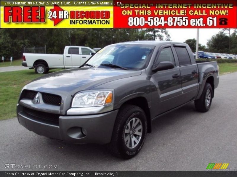 Granite Gray Metallic / Slate 2008 Mitsubishi Raider LS Double Cab