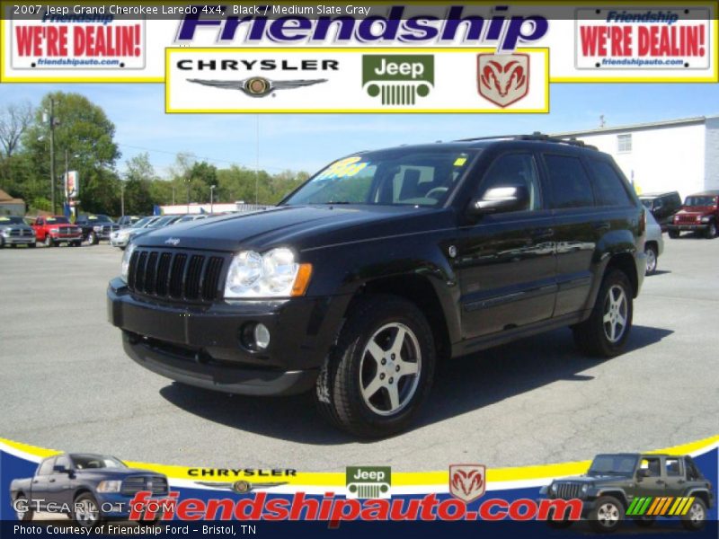 Black / Medium Slate Gray 2007 Jeep Grand Cherokee Laredo 4x4