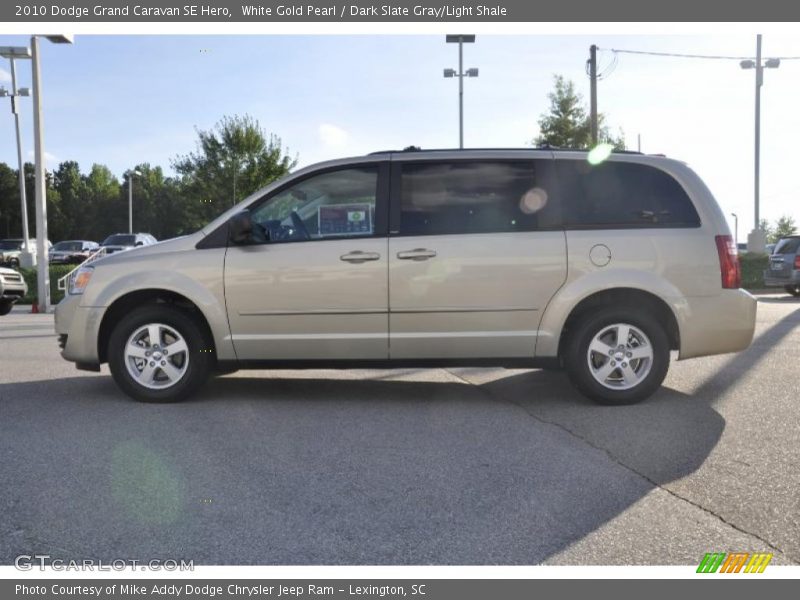 White Gold Pearl / Dark Slate Gray/Light Shale 2010 Dodge Grand Caravan SE Hero