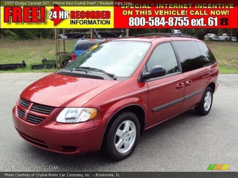 Inferno Red Crystal Pearl / Medium Slate Gray 2007 Dodge Caravan SXT