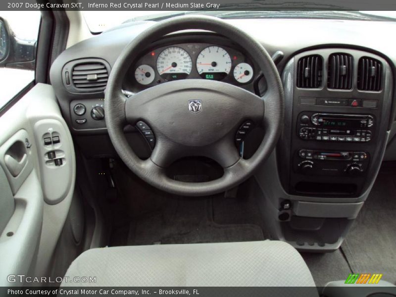 Inferno Red Crystal Pearl / Medium Slate Gray 2007 Dodge Caravan SXT