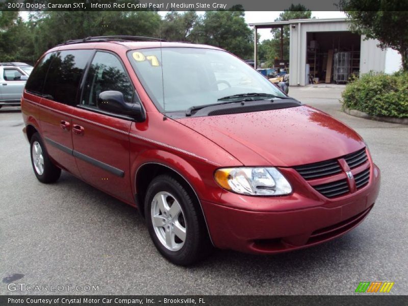 Inferno Red Crystal Pearl / Medium Slate Gray 2007 Dodge Caravan SXT