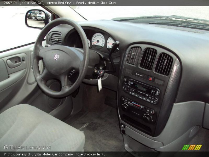 Inferno Red Crystal Pearl / Medium Slate Gray 2007 Dodge Caravan SXT