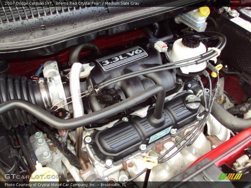 Inferno Red Crystal Pearl / Medium Slate Gray 2007 Dodge Caravan SXT