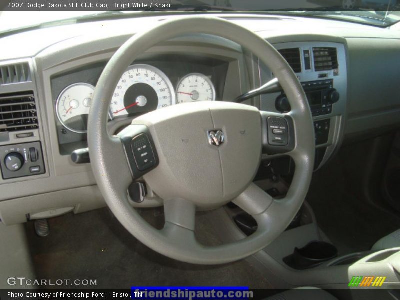Bright White / Khaki 2007 Dodge Dakota SLT Club Cab