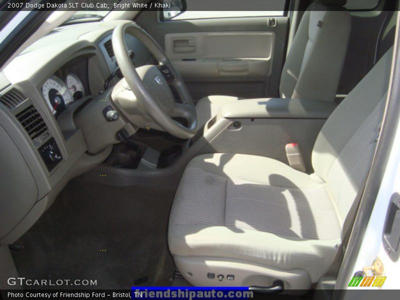 Bright White / Khaki 2007 Dodge Dakota SLT Club Cab