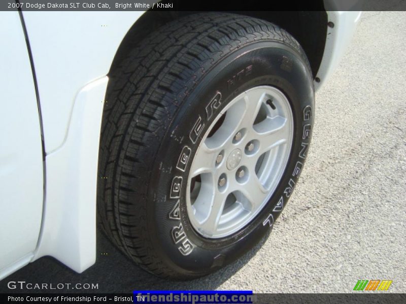Bright White / Khaki 2007 Dodge Dakota SLT Club Cab