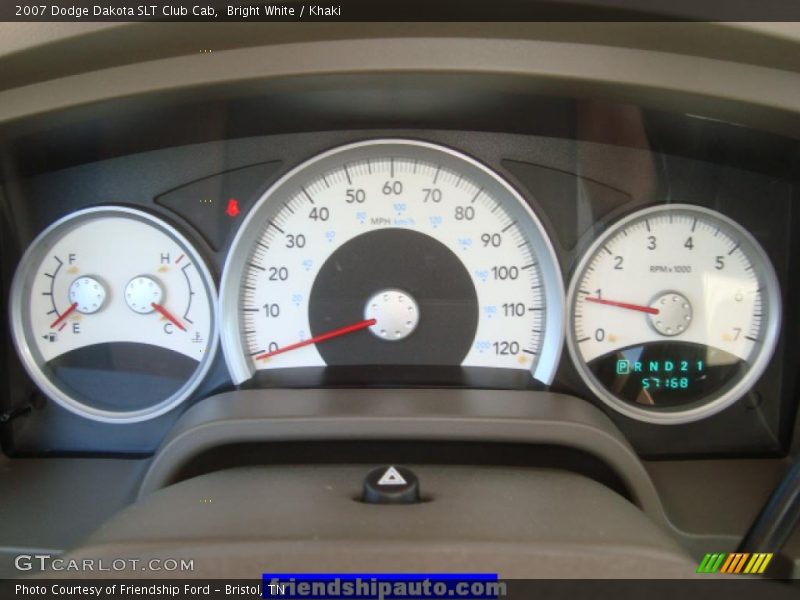 Bright White / Khaki 2007 Dodge Dakota SLT Club Cab