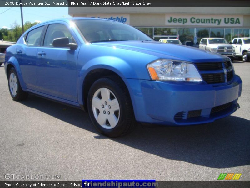 Marathon Blue Pearl / Dark Slate Gray/Light Slate Gray 2008 Dodge Avenger SE