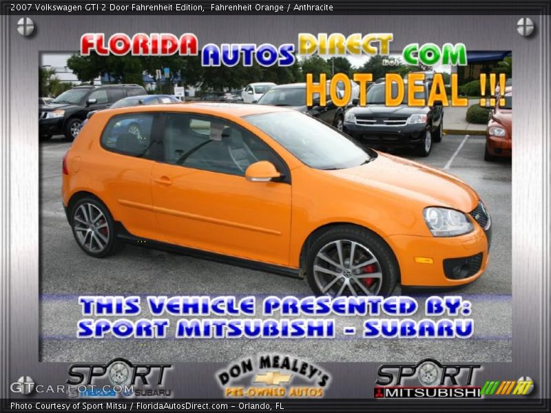 Fahrenheit Orange / Anthracite 2007 Volkswagen GTI 2 Door Fahrenheit Edition