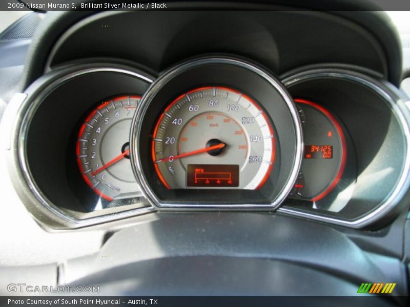 Brilliant Silver Metallic / Black 2009 Nissan Murano S