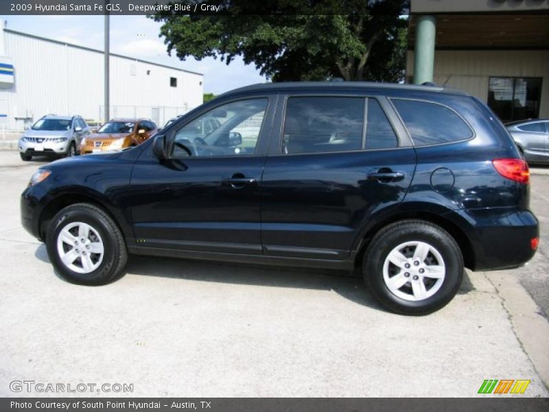 Deepwater Blue / Gray 2009 Hyundai Santa Fe GLS
