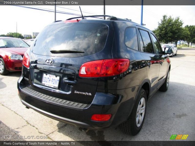 Deepwater Blue / Gray 2009 Hyundai Santa Fe GLS