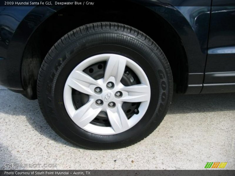 Deepwater Blue / Gray 2009 Hyundai Santa Fe GLS