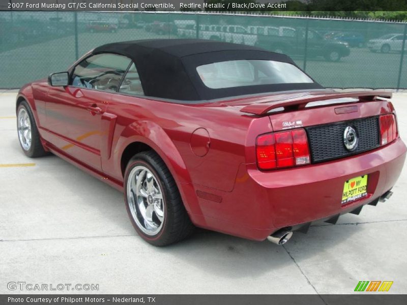 Redfire Metallic / Black/Dove Accent 2007 Ford Mustang GT/CS California Special Convertible