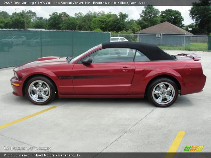 Redfire Metallic / Black/Dove Accent 2007 Ford Mustang GT/CS California Special Convertible