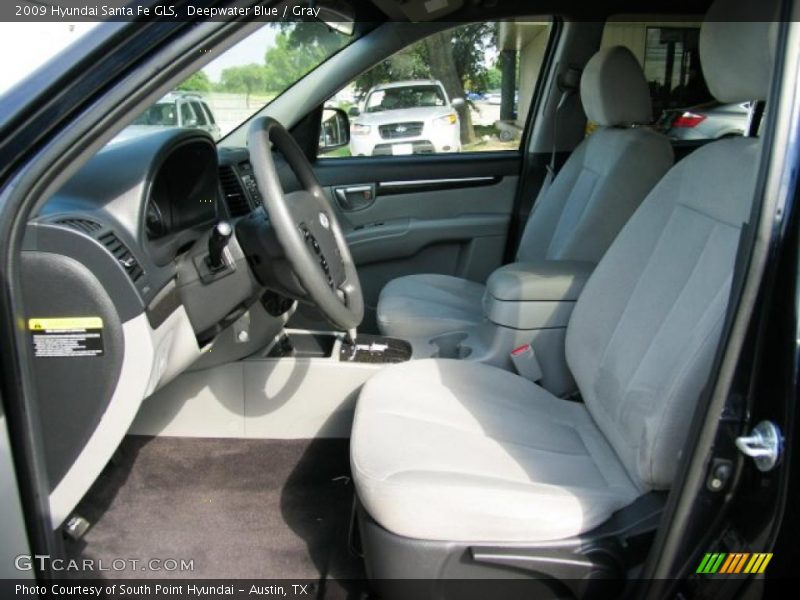 Deepwater Blue / Gray 2009 Hyundai Santa Fe GLS