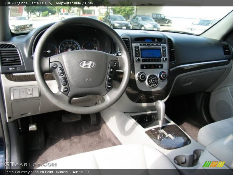 Deepwater Blue / Gray 2009 Hyundai Santa Fe GLS