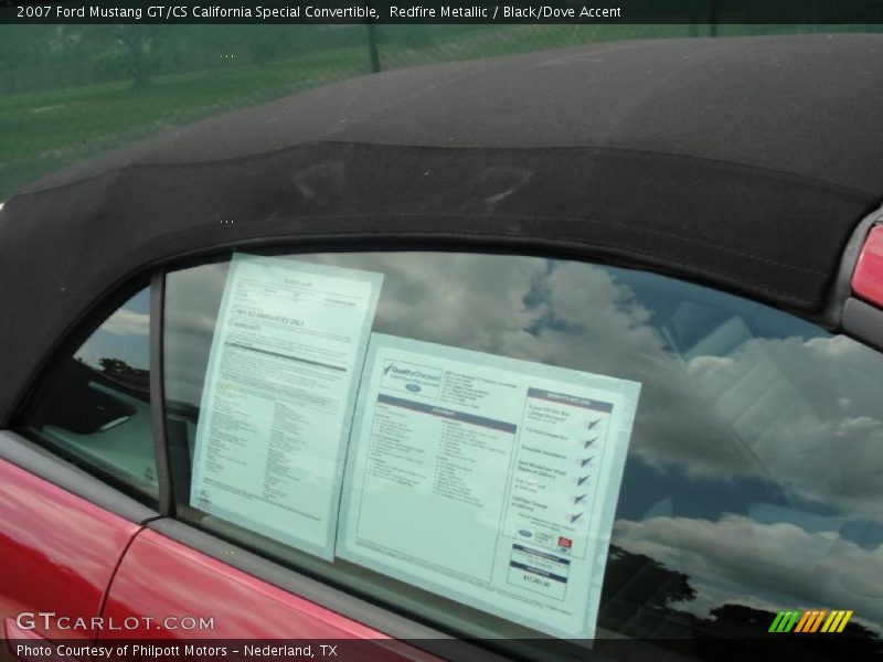 Redfire Metallic / Black/Dove Accent 2007 Ford Mustang GT/CS California Special Convertible