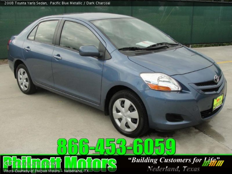 Pacific Blue Metallic / Dark Charcoal 2008 Toyota Yaris Sedan