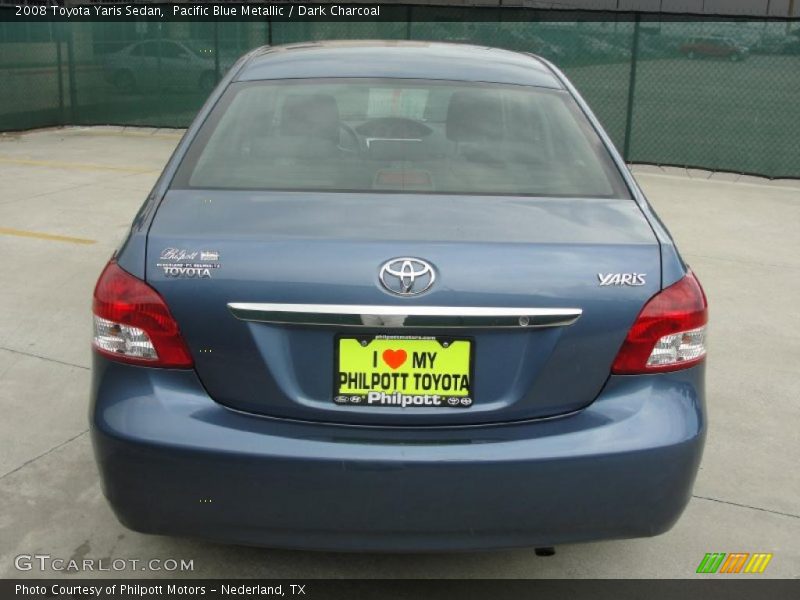 Pacific Blue Metallic / Dark Charcoal 2008 Toyota Yaris Sedan