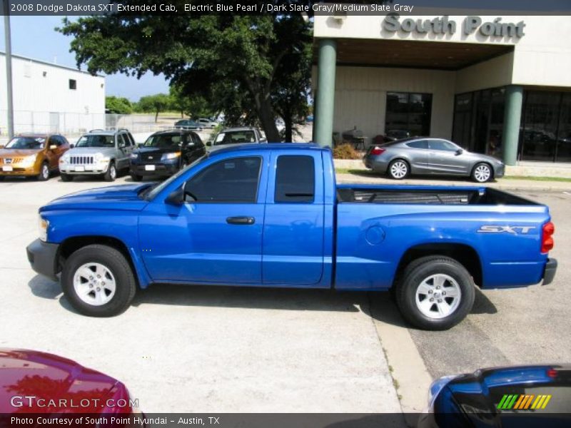 Electric Blue Pearl / Dark Slate Gray/Medium Slate Gray 2008 Dodge Dakota SXT Extended Cab