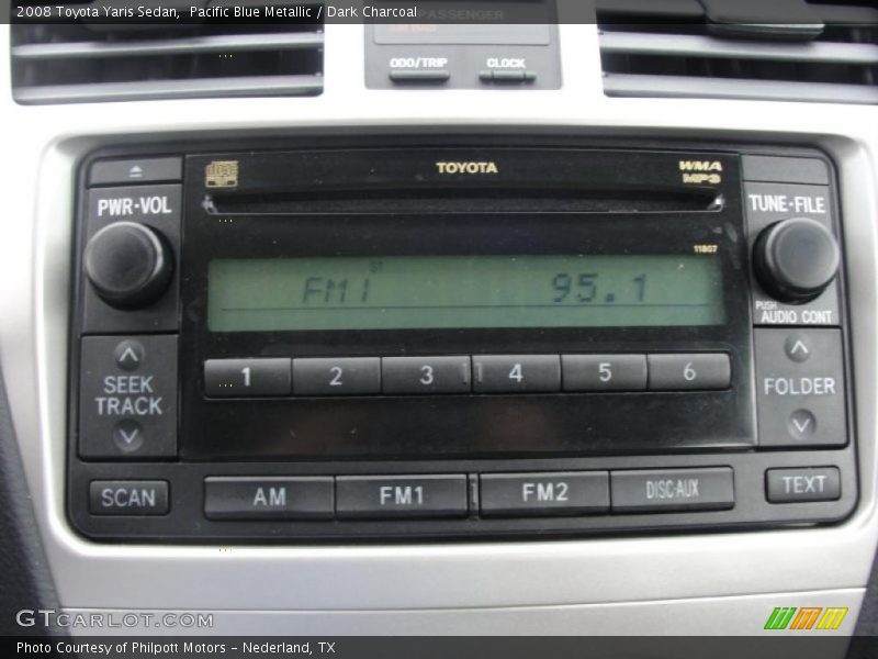 Pacific Blue Metallic / Dark Charcoal 2008 Toyota Yaris Sedan