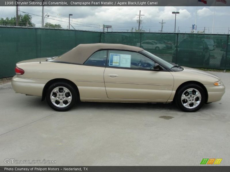 Champagne Pearl Metallic / Agate Black/Light Camel 1998 Chrysler Sebring JXi Convertible