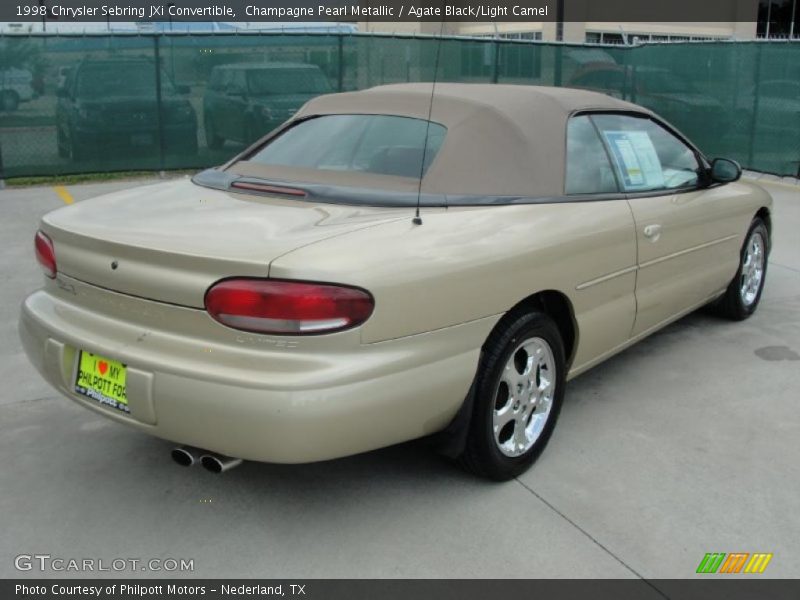 Champagne Pearl Metallic / Agate Black/Light Camel 1998 Chrysler Sebring JXi Convertible