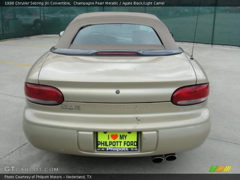 Champagne Pearl Metallic / Agate Black/Light Camel 1998 Chrysler Sebring JXi Convertible