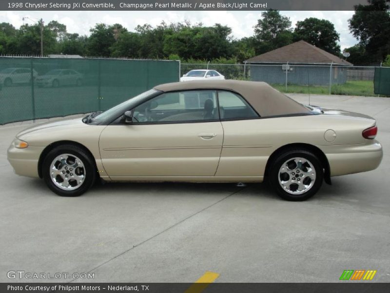Champagne Pearl Metallic / Agate Black/Light Camel 1998 Chrysler Sebring JXi Convertible