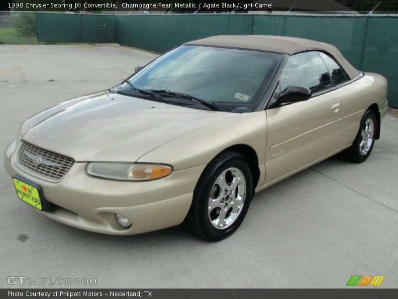 Champagne Pearl Metallic / Agate Black/Light Camel 1998 Chrysler Sebring JXi Convertible