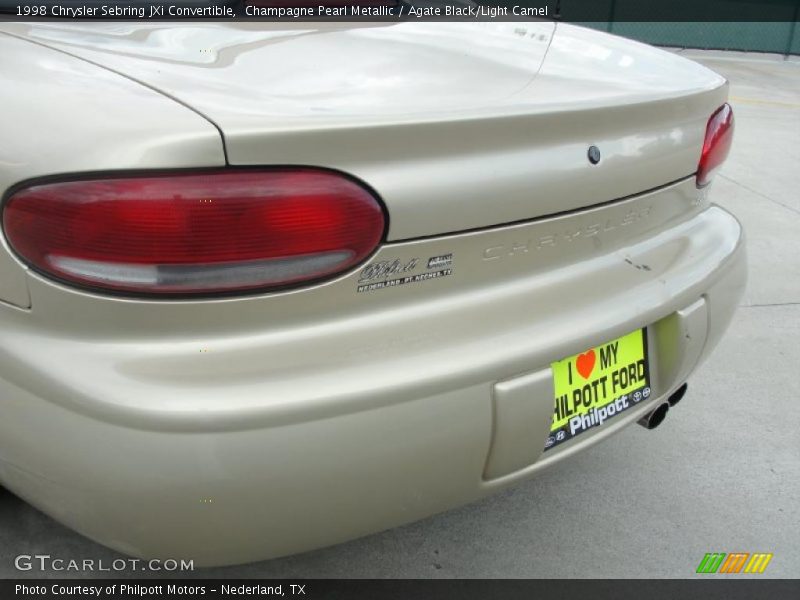 Champagne Pearl Metallic / Agate Black/Light Camel 1998 Chrysler Sebring JXi Convertible