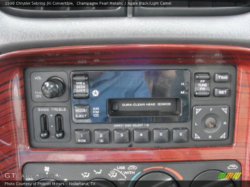 Champagne Pearl Metallic / Agate Black/Light Camel 1998 Chrysler Sebring JXi Convertible