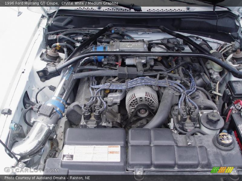 Crystal White / Medium Graphite 1996 Ford Mustang GT Coupe